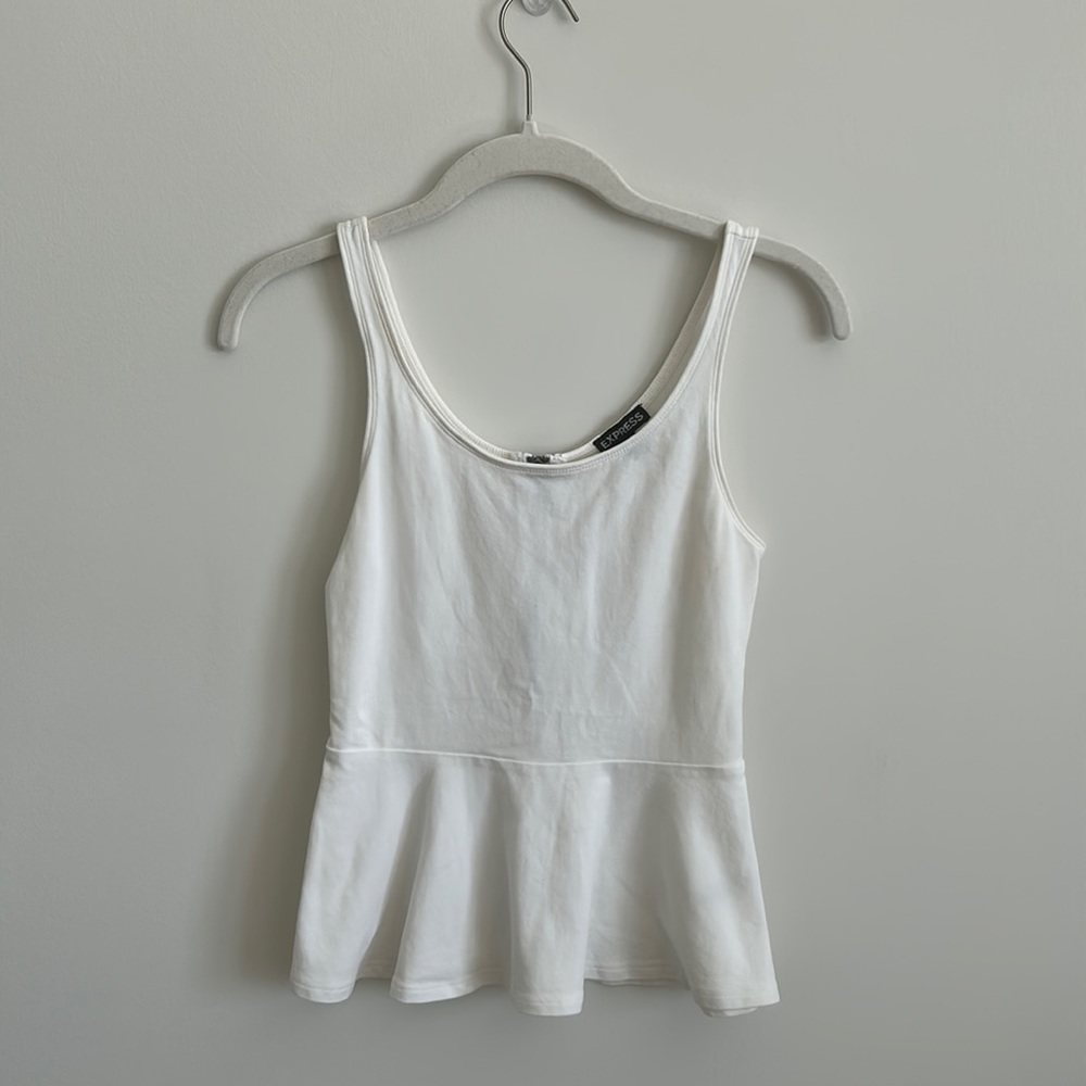 Express Peplum Tank (White)